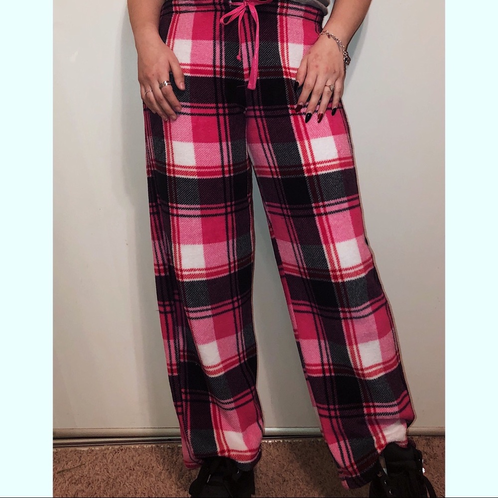 Pink Plaid Pajama Pants